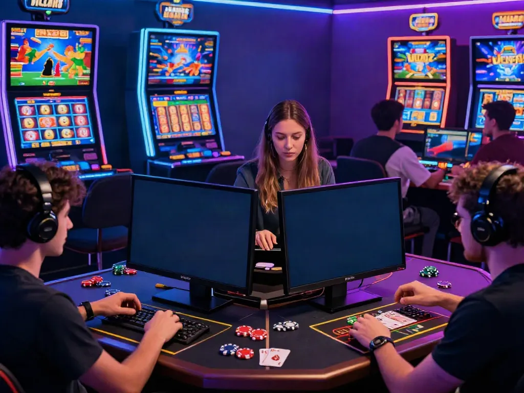 Exciting online gaming environment with players at MAN88, engaging in casino and sports betting.