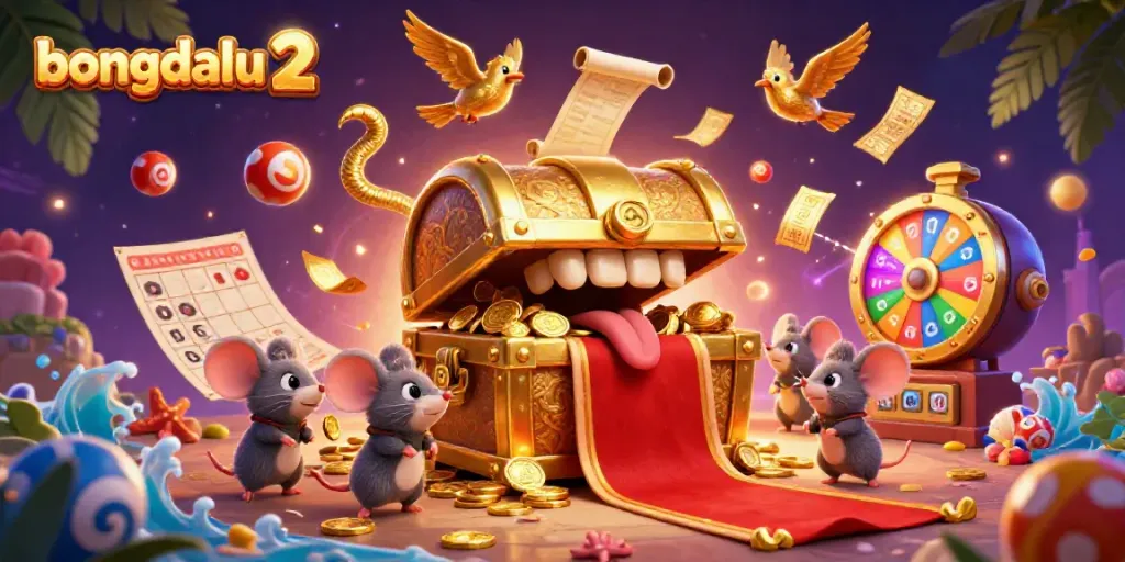 Experience thrilling action with bongdalu 2 as colorful lottery balls bounce amidst golden treasures.