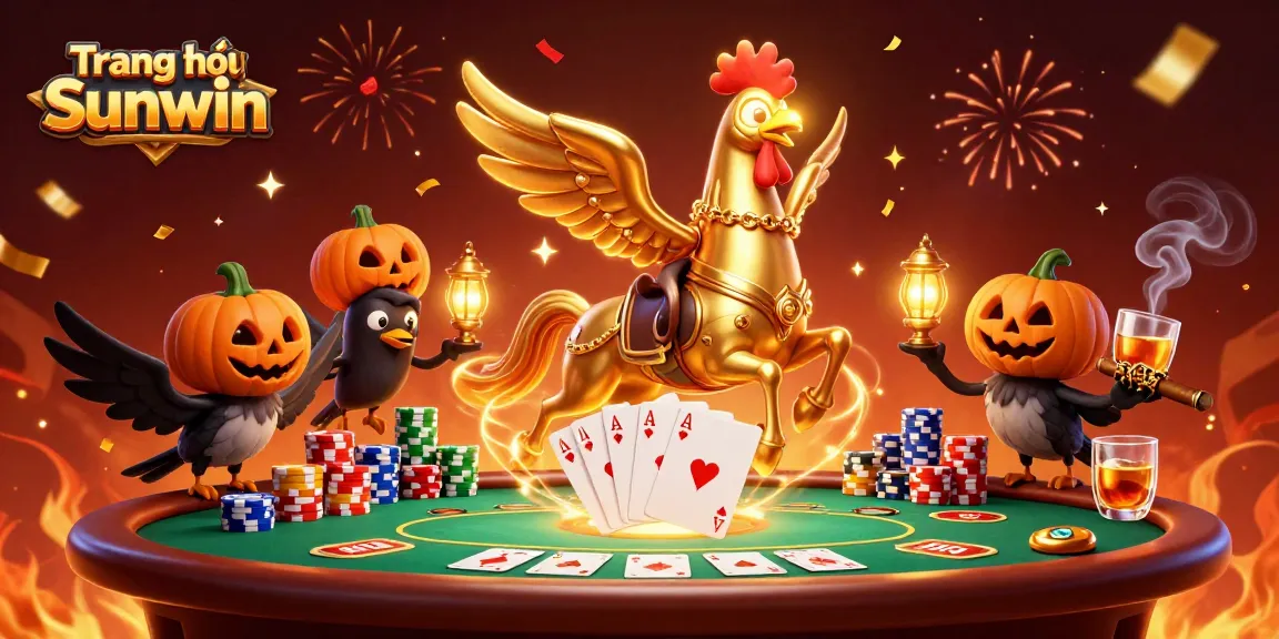 Experience the thrilling ambiance of Trang chủ Sunwin's casino through a festive 3D illustration.