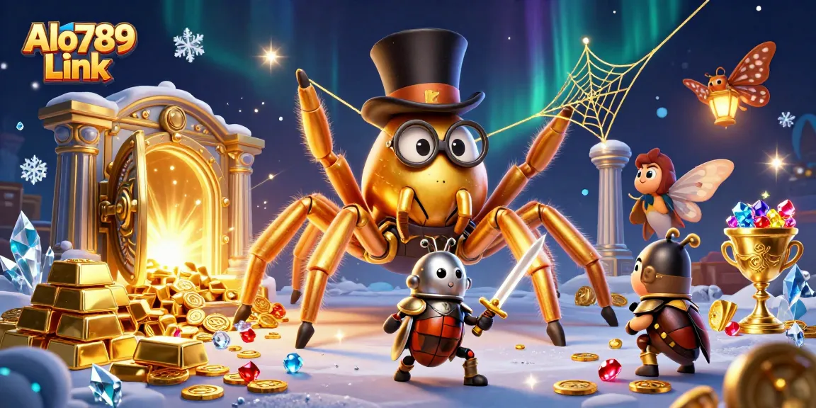 Betting in style with the Alo789 Link, a golden tarantula rewarding brave players.