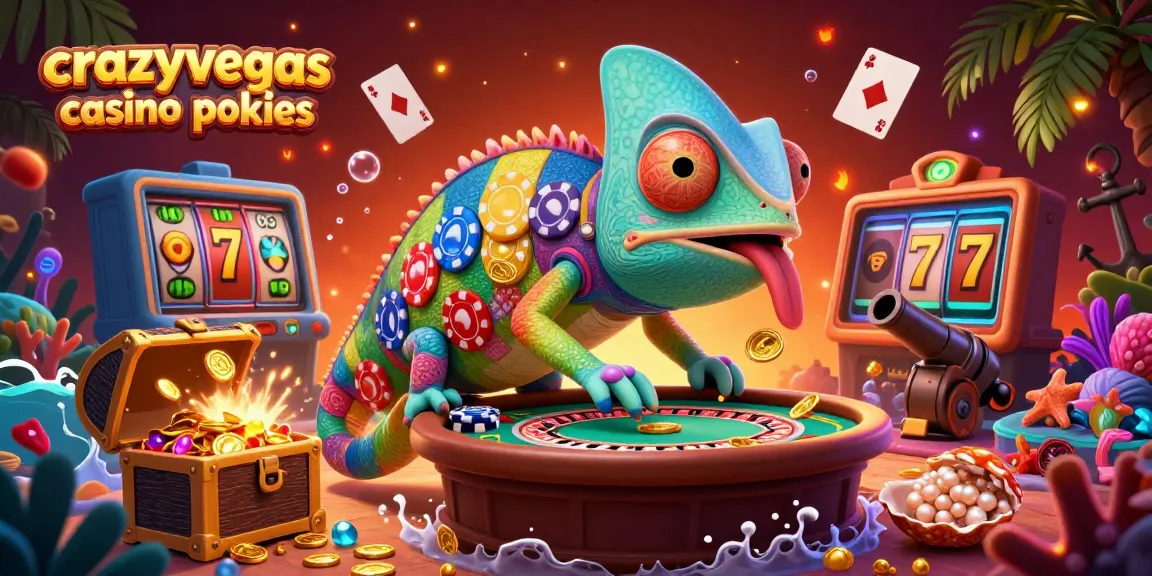 Engage with crazyvegas casino pokies as players enjoy vibrant underwater gambling action depicted in a dynamic 3D illustration.